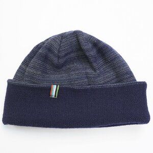 Smartwool Boundary Line Reversible Beanie Deep Navy Merino Wool Blend